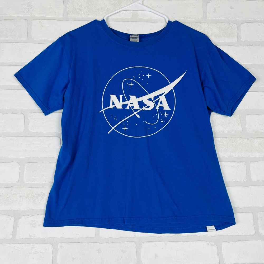 Gildan NASA Kids Graphic T-Shirt Royal Blue Short Sleeve Size Large L